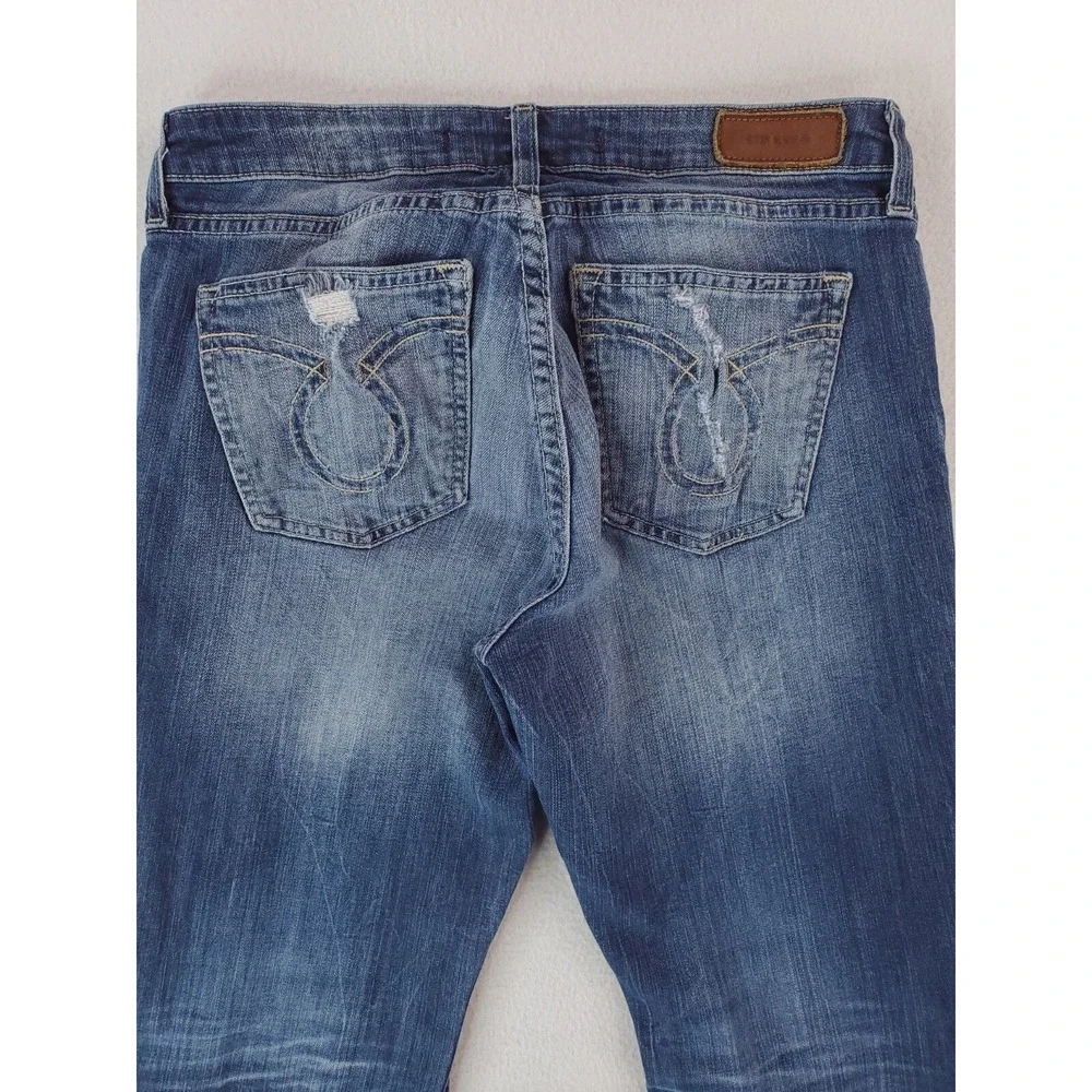 Big Star Jeans Womens 26‎ Maddie Bootcut Y2K Low Rise Distressed Stretch Denim